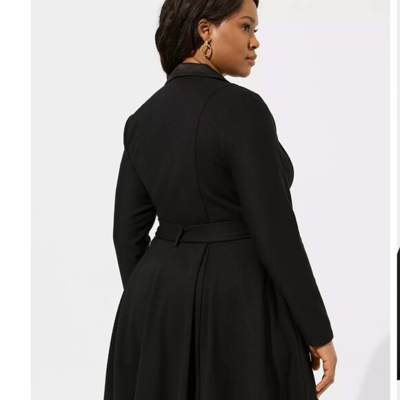 NEW Torrid 16 Mini Tuxedo Dress, Black Long Sleeve with Satin Detail AND POCKETS - Picture 6 of 6